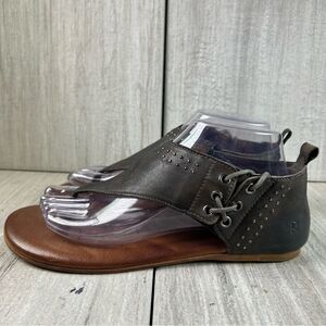 WORN 1x Bed Stu Xandria Dark Brown Leather Flats Thong Sandal Women’s Size 8